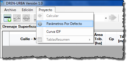 Menu-Parametros-Por-Defecto-de-DREN-URBA