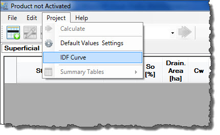 Intensity-Duration-Frequency-curve-menu
