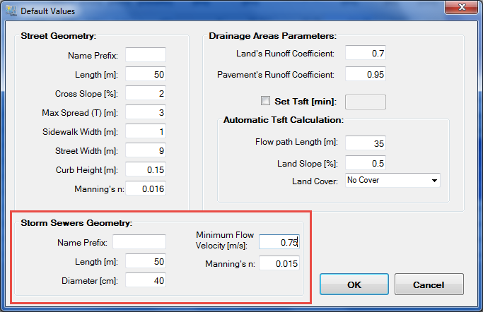 defaul-values-for-storm-sewer-pipes