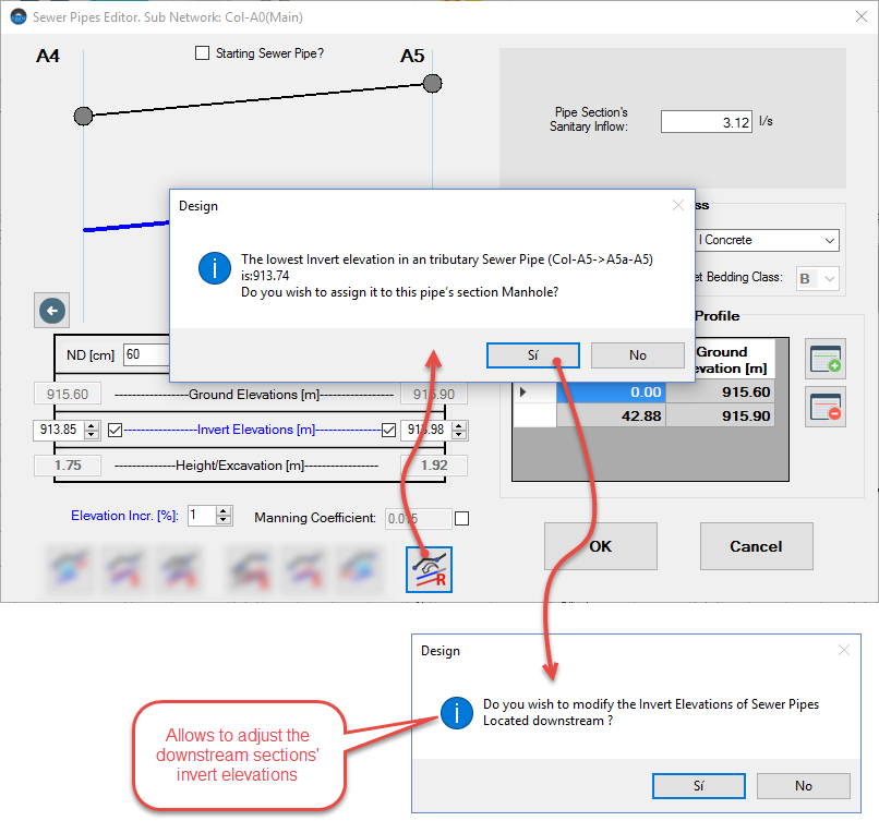 Modifying-downstream-invert-elevations